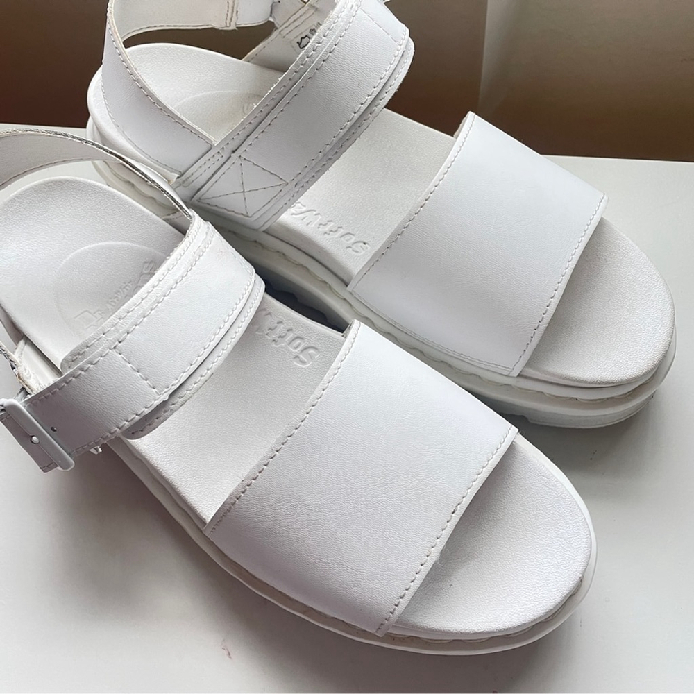 Dr. Martens Women's Voss Mono White Leather Double Strap Buckled Sandals 11.5 - Picture 3 of 12
